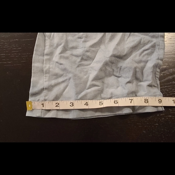 Grey Blue Linen Wide Leg Pants, XS - Picture 6 of 8